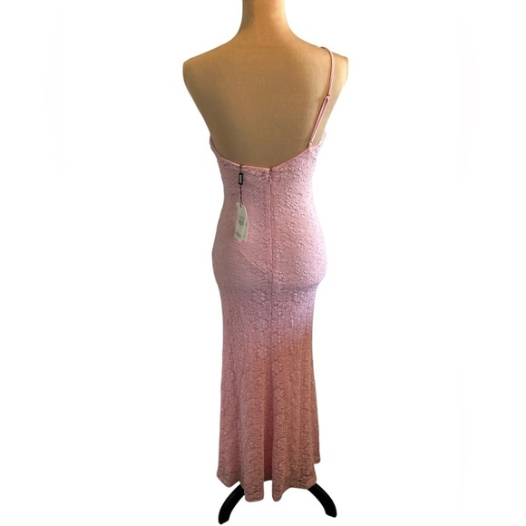 Bardot Albie Knit Maxi Dress Women's 4 Candy Pink One Shoulder Back Zip Closure. - Picture 5 of 11